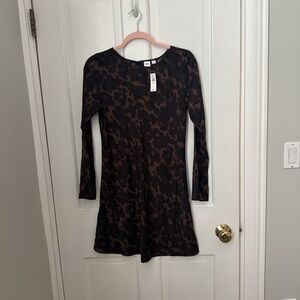 GAP Brown and Black Animal Print Blouse